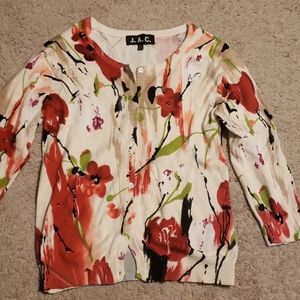 J.A.C. button-down floral cardigan